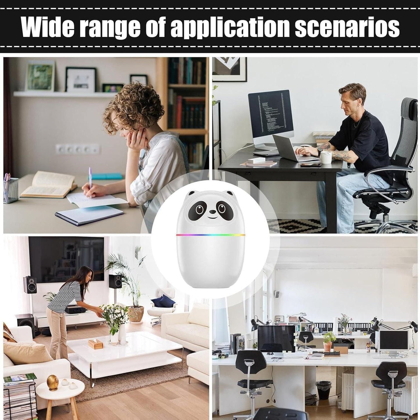 DM™ Mini Cute Panda Cool Mist Humidifier for Room Moisture