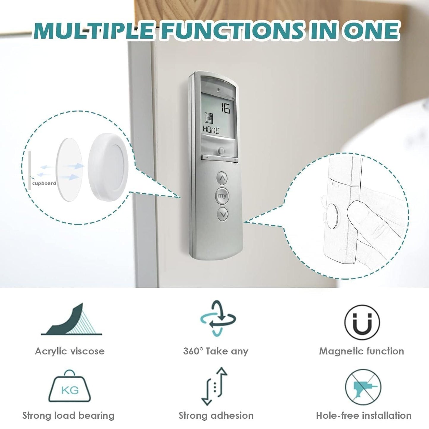 DM™ Magnetic Remote Control Wall Mount Holder (Pack of 5)