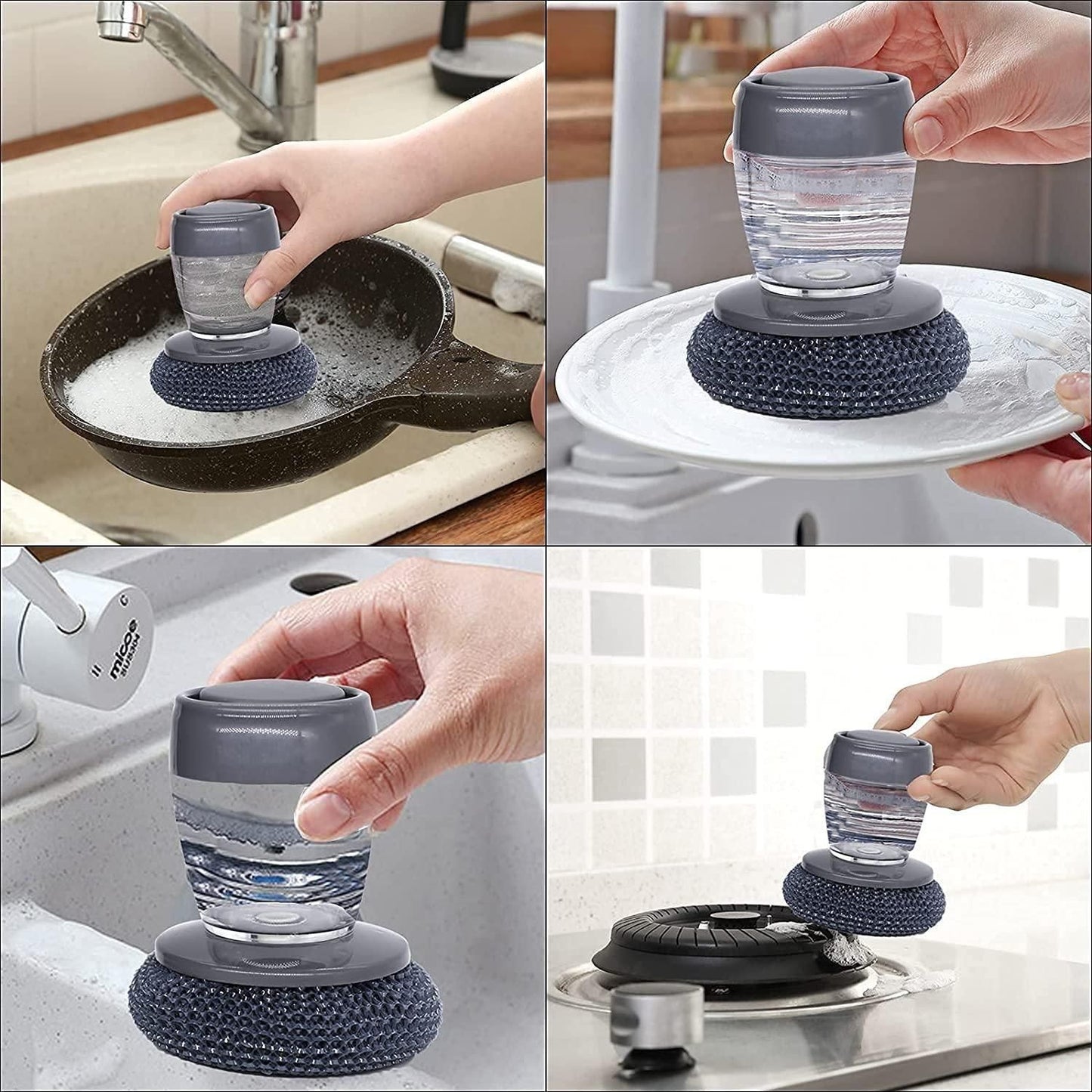 DM™ Kitchen Soap Dispensing Palm Brush (Pack of 2)